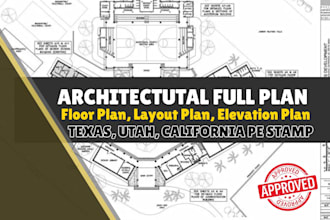 pe stamp architectural drawing, floor plan, licensed chief architect city permit