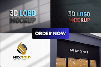 create professional 3d logo mockup designs for your brand
