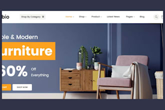 design high selling shopify furniture store, home decor store, furniture website