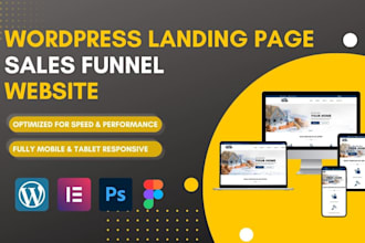 build a high converting landing page sales funnel or website with wordpress