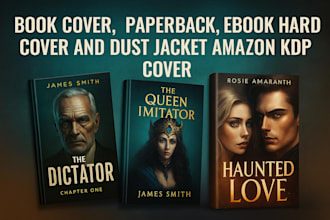 design book cover, paperback, ebook hardcover dust jacket amazon KDP cover