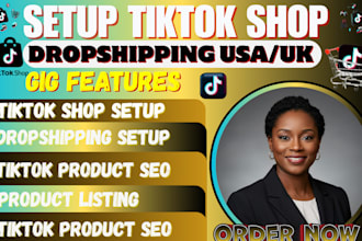 set up and manage tiktokshop dropshipping for usa uk tiktok ads optimize listing