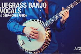 record bluegrass banjo vocals and write songs with pop deep house fusion