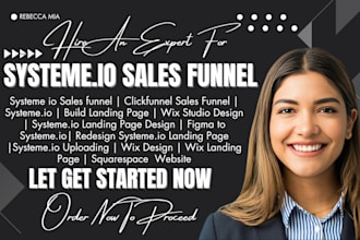 design landing page, sales funnel in systeme io clickfunnel gohighlevel kajabi