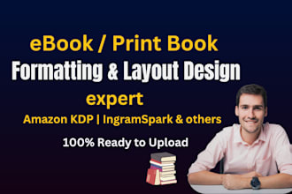 do book ebook formatting layout design for amazon KDP, ingramspark, and others