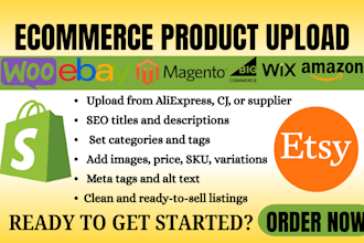 magneto woocommerce walmart shopify dropshipping product listing SEO data entry