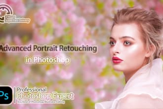 do high end photo retouching, skin retouching, in photoshop