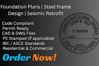 foundation plans steel frame design and seismic retrofit services