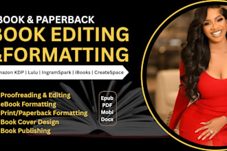 do book formatting and layout design for print and ebook cover design