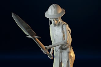 model a detailed 3d print character, 3d printing, printable miniature