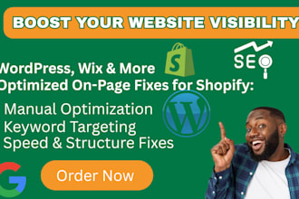 do powerful on page SEO for shopify wordpress or wix