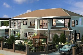 renew 3d tropical villa, complex building,cgi apartment,stunning interior design