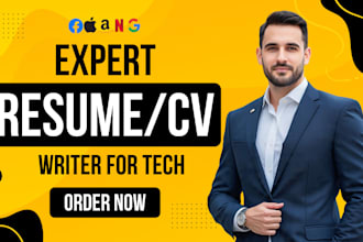 write and design ats optimize resume, cv, cover letter for tech, IT