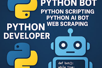 develop python bot, python scripting python ai bot web scraping python developer