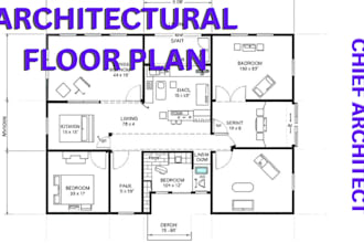 provide architectural floor plans, house blue prints in chief architect, cad