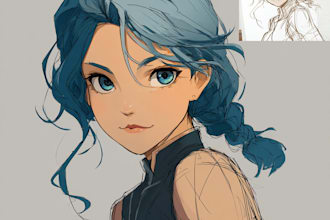 draw anime character design or reference sheet