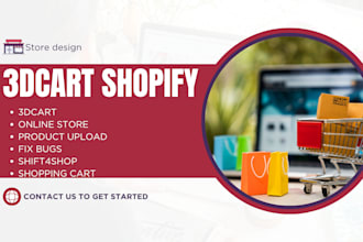 design shift4shop 3dcart website design shopify theme customization or 3dcart