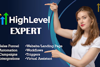 setup gohighlevel website, email and SMS automation, sales funnel expert