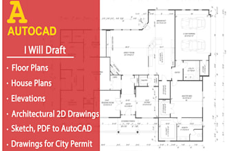 be your architect, draftsman for house plans, autocad 2d floor plan