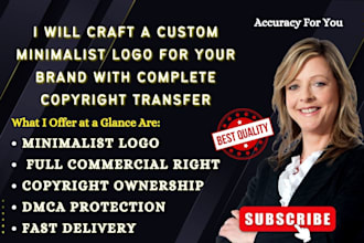 craft a custom minimalist logo for your brand with complete copyright transfer