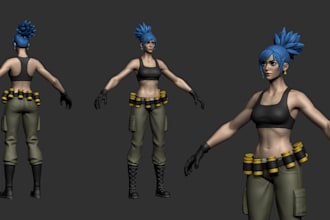 create 3d fortnite character, nsfw model, rig3d for ue5, game asset