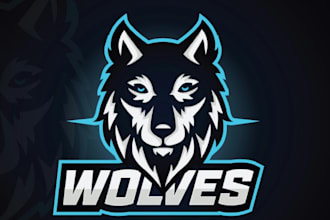 custom wolf logo fierce, bold, animal, and sports brand design