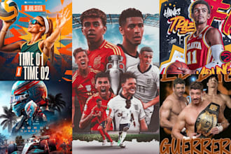 design sport graphics matchday ufc basketball flyer football poster with qr code