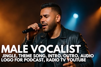 record jingle theme song intro outro, audio logo for podcast, radio tv youtube