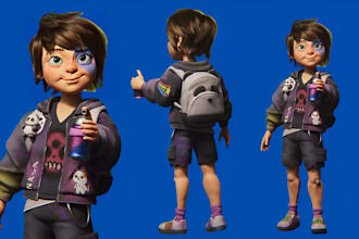 3d stylized cartoon character and nft art or short film in blender maya, zbrush