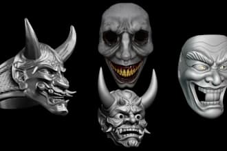 make realistic 3d halloween mask futuristic helmet cosplay accessories for print