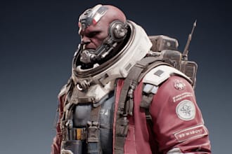 draw a sci fi or cyberpunk character portrait art