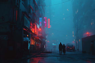 design an cyberpunk futuristic city and background