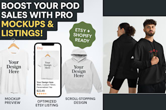 create stunning product mockups and high converting etsy or shopify listi