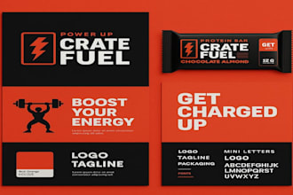 create your complete brand identity with logo, slogan and branded visuals