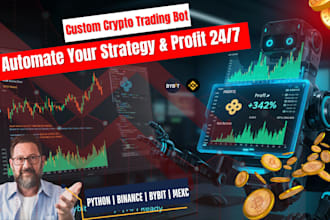 develop a custom crypto trading bot in python for binance, bybit or mexc etc