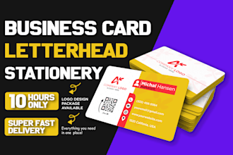 design your business card, letterhead, and branding stationery items