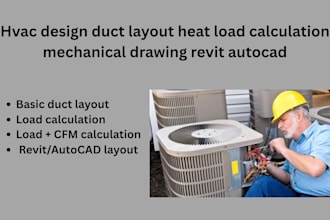 hvac design duct layout heat load calculation mechanical drawing revit autocad