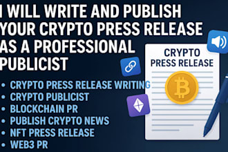 write and publish your crypto press release as a professional publicist