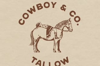 custom horse logo powerful, elegant, western and  equestrian brand design