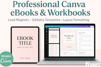 design professional canva ebooks, lead magnet, workbooks, and layout formatting