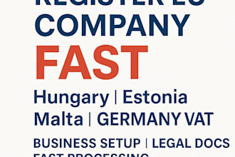 register your company in hungary, estonia, malta, and get germany vat fast