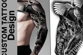 create custom tattoo design sleeve tattoo geometric and realistic tattoo artist