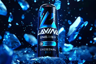 design energy drink label, sports drink, can, soda, beer, beverage label design