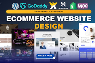 design webshop godaddy ecommerce website shopify woocommerce store wix hostinger