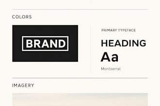 design a professional brand style guide with logo, colors and fonts