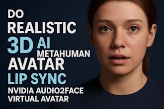 do realistic 3d ai metahuman avatar, lip sync nvidia audio2face virtual avatar