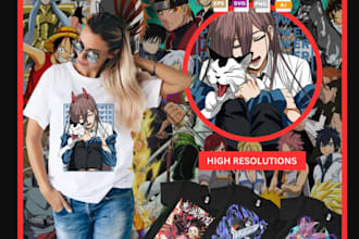 create amazing anime t shirt design cartoon t shirt design