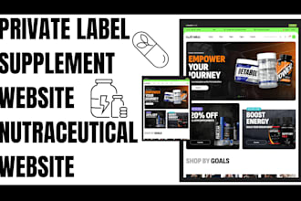 design private label supplement shopify store nutraceutical supplement website