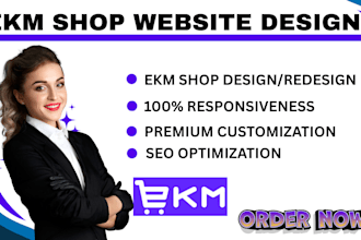 design or redesign ekm shop website product listing seo optimization management