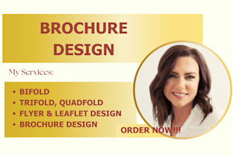design professional bifold trifold brochure flyer or leaflet